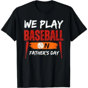 Baseball Dad T-Shirt with short sleeves and black color featuring a stylish baseball design